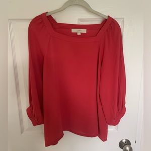 LOFT chiffon top, square neckline